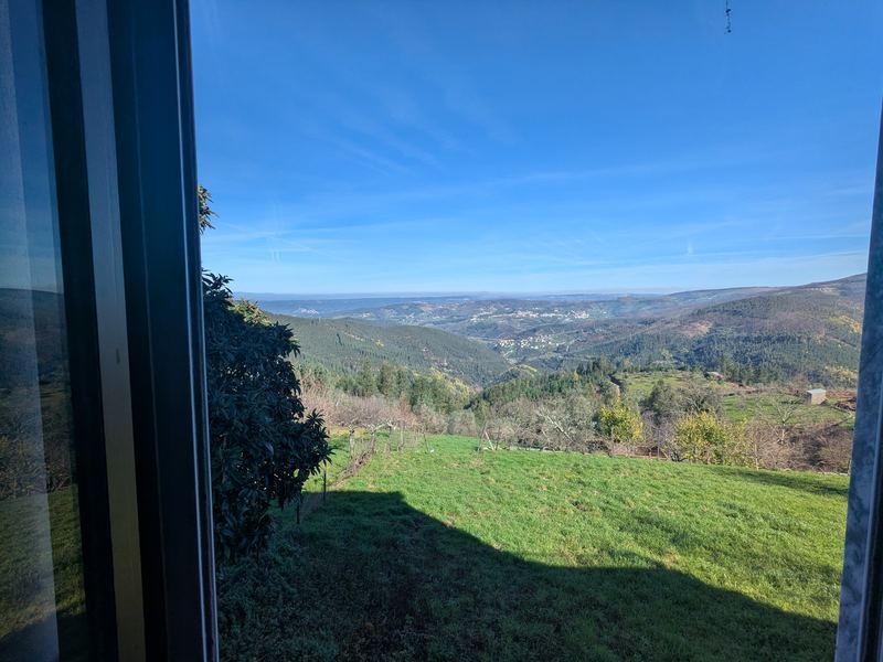 Panoramic mountain views from the house